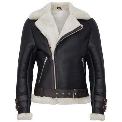 Men’s Sheepskin Shearling B3 Bomber Jacket: Retro RAF Pilot Style - Image 1 of 4