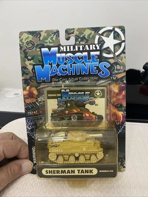 Muscle Machines 1:64 Die Cast Militar Sherman Tanque Desert Tan MMM03-06 Nuevo Foto 1 de 4