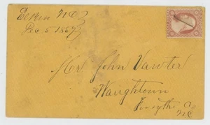 Mr Fancy Cancel 26 COVER MANUSCRIPT ELKIN NC 1859 POSTMARK VERY RARE - Picture 1 of 2