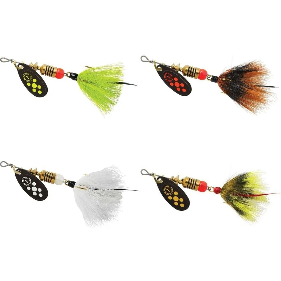 Anzuelo triple Spinnerbait vestido con Furia negra Mepps Foto 1 de 1