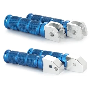Blue Front + Rear CNC Billet Anodized Foot Pegs Motorcycle Rest for Honda CB CBR - Picture 1 of 5