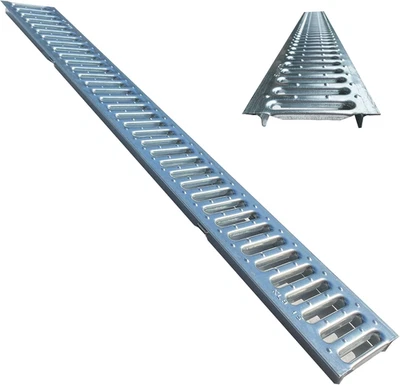 Griglia Scolo Acqua Piovana 100X13 Cm in Acciaio Zincato - Griglia Carrabile A15 - Immagine 1 di 4