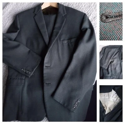 True Vintage 50er Jahre Schnitt Bespoke Tailored Town/Country Tweed Anzug 44/36 grün/rot - Bild 1 von 4