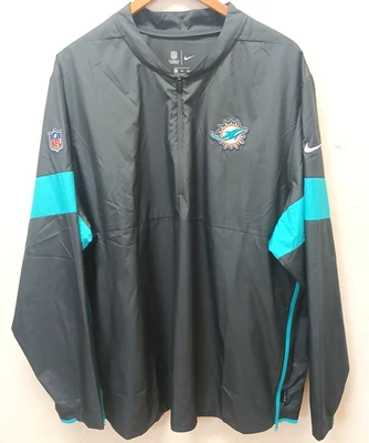 NFL Miami Dolphins Nike OnField Gris Aqua Cortavientos 1/4 Cremallera Chaqueta Para Hombre XXL Foto 1 de 4