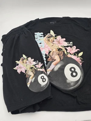 RGSTR Negro Edición Limitada "Haz tu Suerte" Conjunto Camisa y Pantalones Cortos Sudadera Talla 5XL Foto 1 de 4