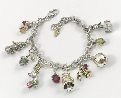 Pulsera Brighton Retirada Cuento de Navidad Dije Cristales Plata Esmalte. #1330 Foto 1 de 4