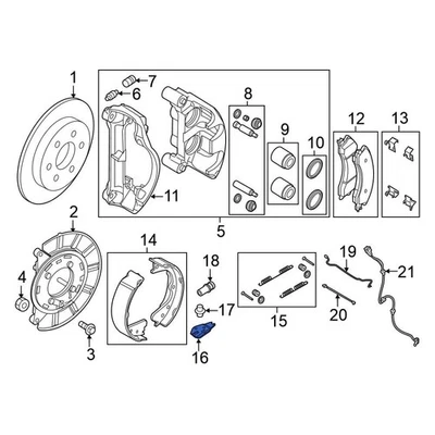 For Nissan TITAN 2023-2024 Nissan 440511PA1C Rear Left Parking Brake Lever Foto 1 de 3