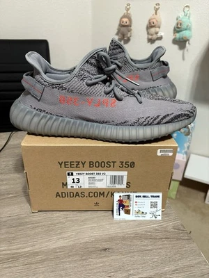 Talla 13 - Adidas Yeezy Boost 350 V2 Low Beluga 2.0 Gris Rojo Gamuza 2017 Foto 1 de 4