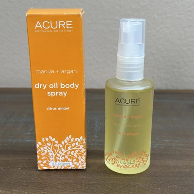 Nuevo spray corporal ACURE Marula + aceite seco de argán jengibre cítrico 2,0 oz caducado 17/12 Foto 1 de 4