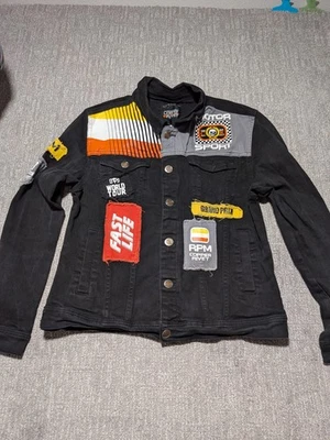 CHAQUETA DENIM XL con remache de cobre para hombre parche de moto World Tour Streetware Foto 1 de 4