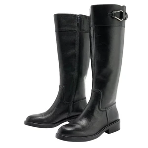 Vince Camuto Andalian Women's 6M Black Leather Wide Calf Knee-High Boots GAL1366 - Picture 1 of 16
