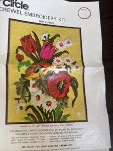 70s Vintage Family Circle "Brilliance" Floral Crewel Kit - Bild 1 von 9
