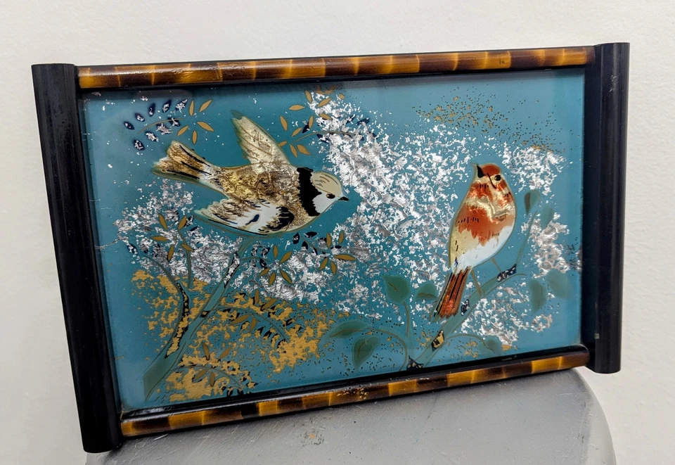 Art-Déco Kristalltablett / Hinterglasmalerei – um 1900 - Bild 1 von 4