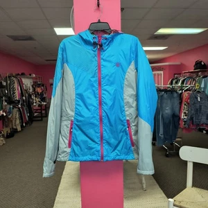 Volcom Women’s Ski Jacket Large Blue Gray Floral Inside Lightweight  - Picture 1 of 12