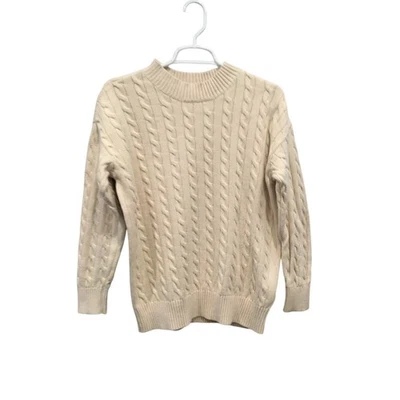 Suéter Pescador Gap Niños Niña 14 16 Trozos Tejido con Cable Marfil Preparación Algodón Orgánico Foto 1 de 4