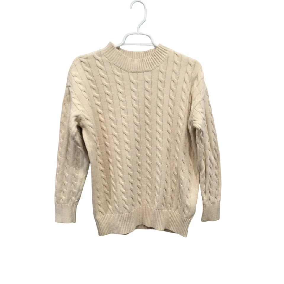 Suéter Pescador Gap Niños Niña 14 16 Trozos Tejido con Cable Marfil Preparación Algodón Orgánico Foto 1 de 4