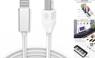 Lightning to MIDI Cable for iPhone/iPad, 3.3FT Lightning to Type B Cord for  - Immagine 1 di 4