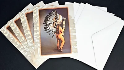 4 Leanin' Tree My Easter Bonnet Blank Cards Native American Baby Chief Teri Sodd - Image 1 of 4