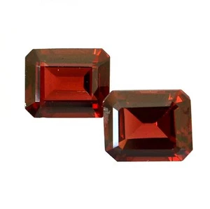 Certified Natural Garnet Octagon Cut Pair 11x9 mm 10.54 Cts Faceted Loose Gems - Picture 1 of 3