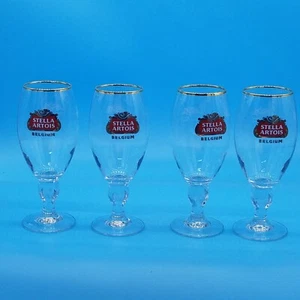 Juego de 4 vasos cáliz cerveza con borde dorado Stella Artois 40 cl Bélgica - Imagen 1 de 5