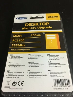 Integral Desktop 256MB. PC2700 New/sealed. - Image 1 of 2