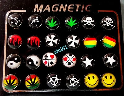 Man's Ladies Magnetic Fake Stud Earrings Non Piercing Fashion Jewellery Accessor - Image 1 of 4
