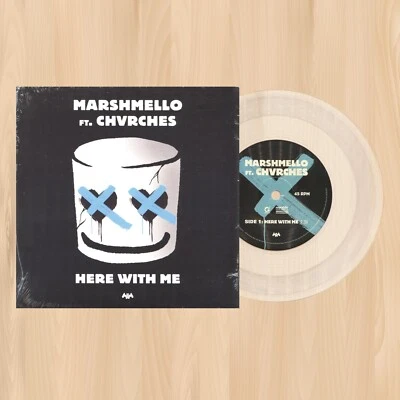 CLEAR VINYL--- MARSHMELLO/CHVRCHES Here With Me URBAN OITFITTERS 7" Single 0907 - Image 1 of 3