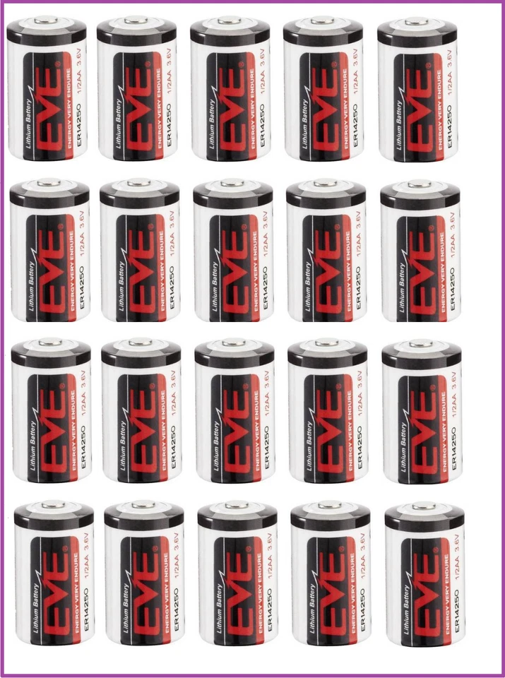 EVE 20 Batterie litio mezzastilo 1/2 AA 14250 ER14250 3.6V 1200 mAh Li-SOCL2 sensore