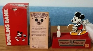 NICHITEN Mickey Mouse Bowling Bank Vintage Showa Retro Good Condition - Picture 1 of 16
