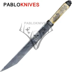 Hand Forged Carbon Steel Hunting Odins Ravens Viking Seax With Leather Sheath - Picture 1 of 6