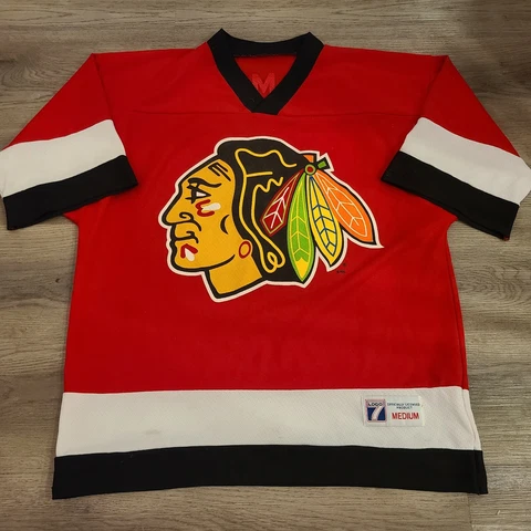 Vintage LOGO 7 NHL Chicago Blackhawks DOUG GILMOUR 93 Hockey Jersey Medium M Cover