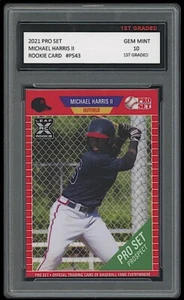 MICHAEL HARRIS II 2021 PRO SET (LEAF) 1ST GRADED 10 ROOKIE CARD RC #PS43 BRAVES - Bild 1 von 1