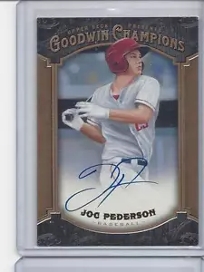JOC PEDERSON 2014 UPPER DECK GOODWIN CHAMPIONS DODGERS ROOKIE ON CARD AUTO RC - Picture 1 of 1