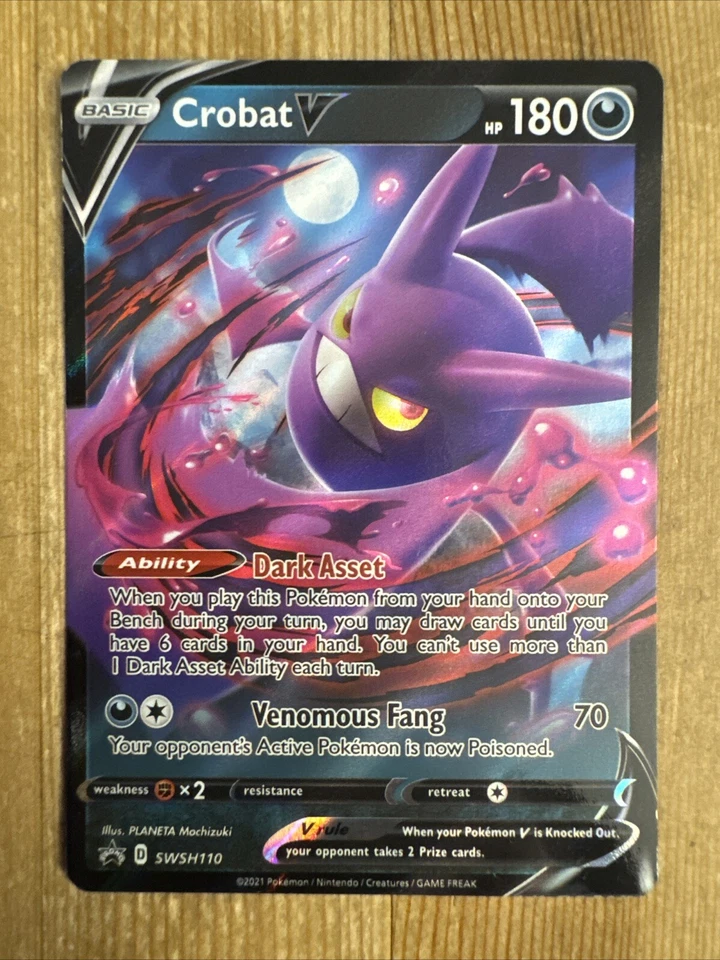 Crobat V - SWSH110 - Pokemon Promo Sword & Shield Ultra Rare Holo Card NM - Image 1 of 2