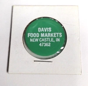 5 Cent - Green Token - Food Stamp Credit - Davis Food Markets - New Castle, IN - Picture 1 of 2