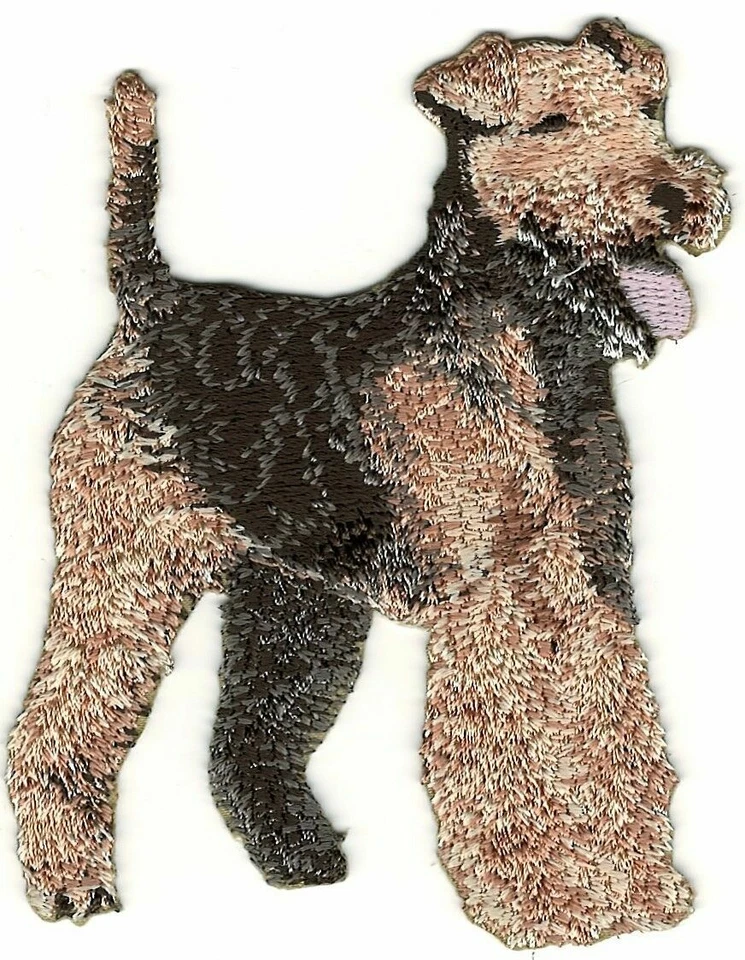 3.5" Standing Full Body Welsh Terrier Dog Breed Embroidery Patch - Image 1 of 1