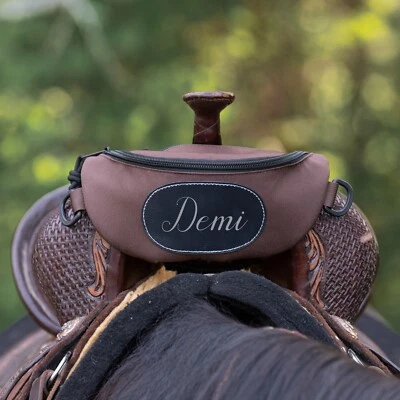 Personalized Horse Saddle Bag, Brown Pommel Bag, Horse Tack, Saddle Accessories Foto 1 de 4