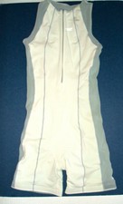 Zoot Sports Triathlon Tri Body Suit Women's S Lined White Gray Fleece Crotch Pad