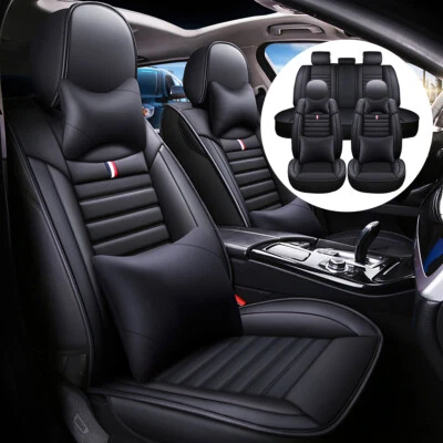 For Toyota Car Seat Cover Full Set Leather 5Seat Front Rear Protector W/Headseat - Image 1 of 4