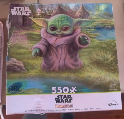 全新 550 件 Thomas Kinkade 曼达洛人星球大战拼图损坏盒 — 第 1/4 张图片