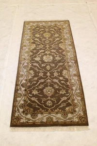 2'7" x 6'1" ft. Silk Flower Vegetable Dye Hand Knotted Authentic Runner Rug - Picture 1 of 9