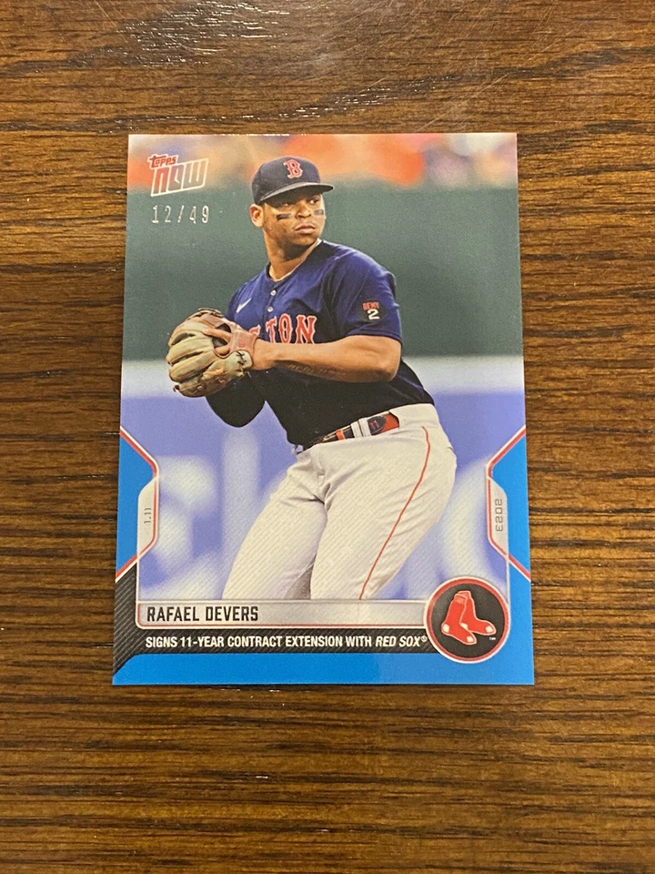 2022 TOPPS NOW RED SOX RAFAEL DEVERS #OS56 SIGNS EXTENSION BLUE PARALLEL /49 - Image 1 of 1