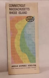 Vintage Road Map AAA Connecticut, Rhode Island, Massachusetts 1978 Rainbow Color - Picture 1 of 16