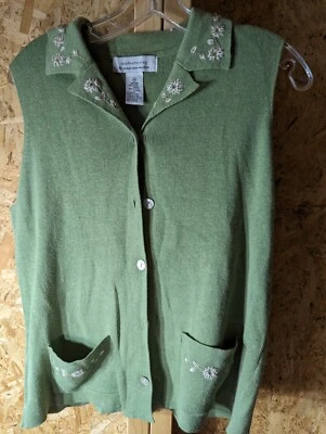 Jonathan Martin button down cotton blend knit sleeveless top - Изображение 1 из 4