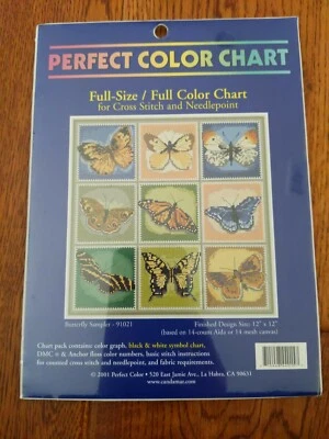 CANDAMAR PERFECT COLOR 91021 Butterfly sampler Cross Stitch Needepoint Pattern - Image 1 of 2