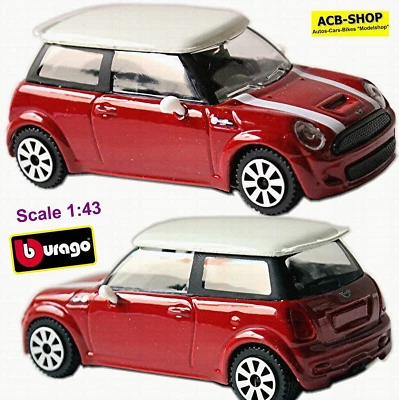 Mini Cooper S BMW Gruppo 2004-08 R52 Rosso + Bianco Red 1:43 Bburago - Immagine 1 di 4