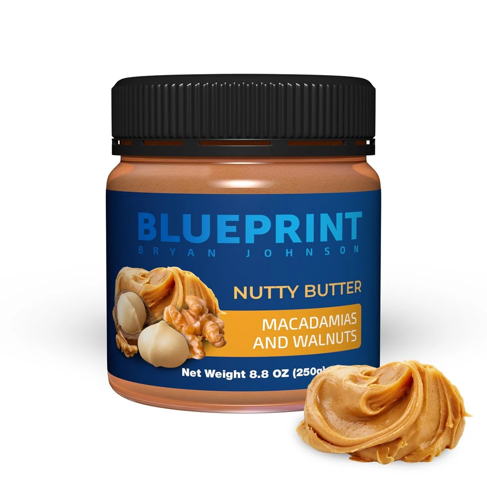 Blueprint Bryan Johnson Nutty Butter - Nueces y Nueces de Macadamia - Solo 3 Ingres Foto 1 de 4