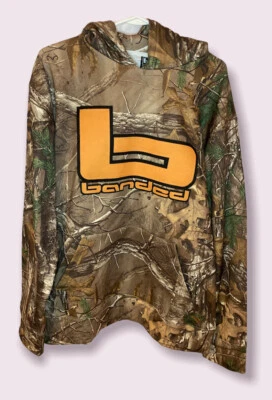Banded Gear b Logo Mens Large Realtree Xtra  Camo Hoodie Sweatshirt Hunt Fish - Image 1 of 4