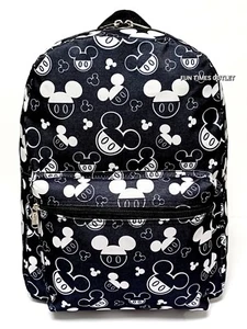 Disney Mickey Mouse Print Large 16" School Backpack Travel Carry All Book Bag - Picture 1 of 9