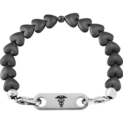 Medizinisches Armband Damen Personalisierter Diabetes Epilepsie Raven - Bild 1 von 4